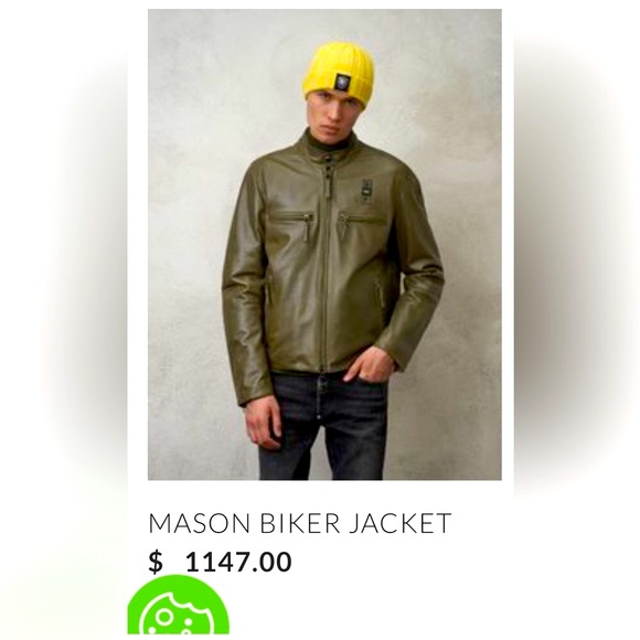 🇺🇸 Blauer luxurious café racer leather jacket. - Picture 10 of 14